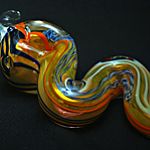 Handblown Glass Snake Pipe