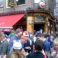 Old Sailor pub, Queens Day, Amsterdam. Good place for a pint.