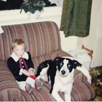 me as a toddler with my best mate spook