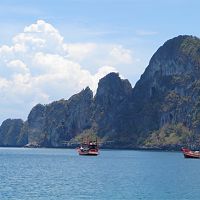 Fishing Boats, Ko Phi Phi Don.  This island was completely wiped out by the Tsunami.