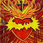 Catholic_Series-Cruciform-Heart_of_Christ-Oil_on_canvas-24x24