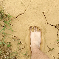 Mud between my toes