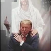 Jesus Gives Trump The Bird.