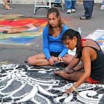 Street chalk artists