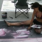 Matching legs, feet, outfit & hair color!