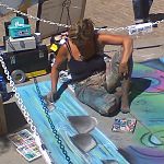 Black, dirty bare feet and legs