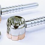 Grinder (Top) Actually Has a Six shooter engraving on it. Beautiful Piece :)