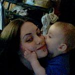 Noah kissing Mommy