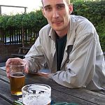 me with a pint and a dodgy expression