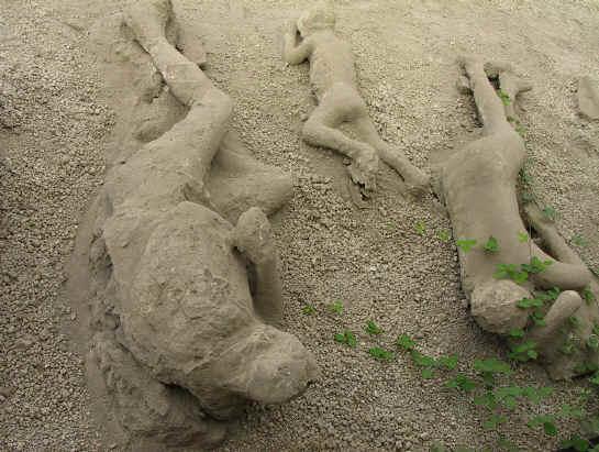 Dead people of the city Pompeii