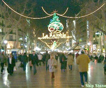 Las Ramblas Night Scene - Barcelona